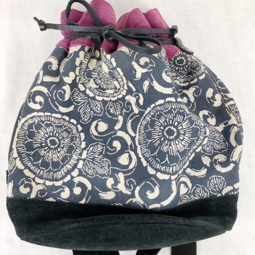 Lucky Brand Suede Canvas Backpack